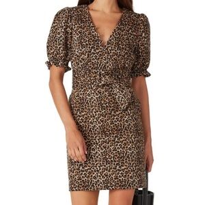 Marissa Webb Collective Brown Leopard Mini Dress Size 6